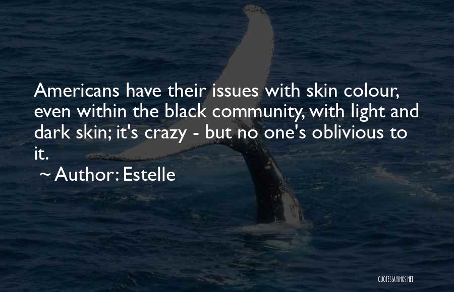 Estelle Quotes: Americans Have Their Issues With Skin Colour, Even Within The Black Community, With Light And Dark Skin; It's Crazy -