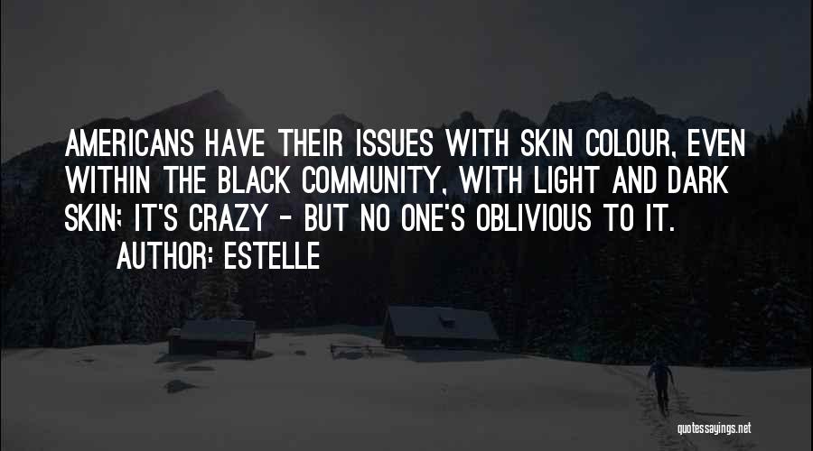 Estelle Quotes: Americans Have Their Issues With Skin Colour, Even Within The Black Community, With Light And Dark Skin; It's Crazy -