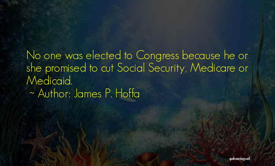 James P. Hoffa Quotes: No One Was Elected To Congress Because He Or She Promised To Cut Social Security, Medicare Or Medicaid.