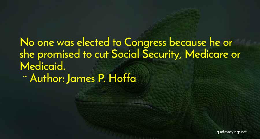 James P. Hoffa Quotes: No One Was Elected To Congress Because He Or She Promised To Cut Social Security, Medicare Or Medicaid.