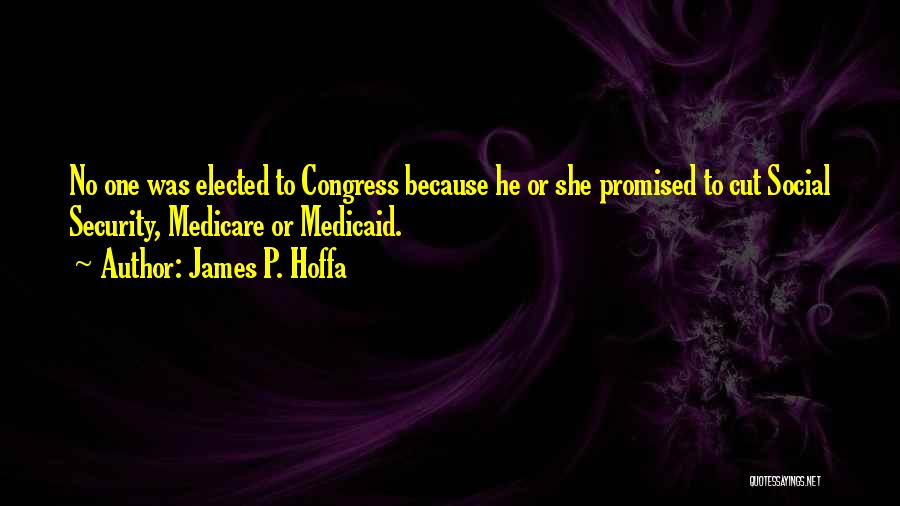 James P. Hoffa Quotes: No One Was Elected To Congress Because He Or She Promised To Cut Social Security, Medicare Or Medicaid.