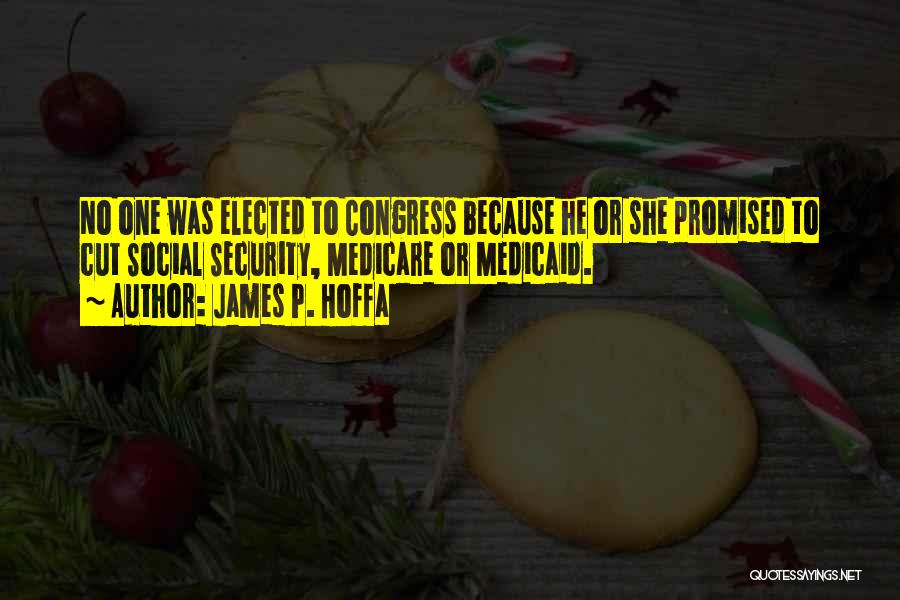 James P. Hoffa Quotes: No One Was Elected To Congress Because He Or She Promised To Cut Social Security, Medicare Or Medicaid.
