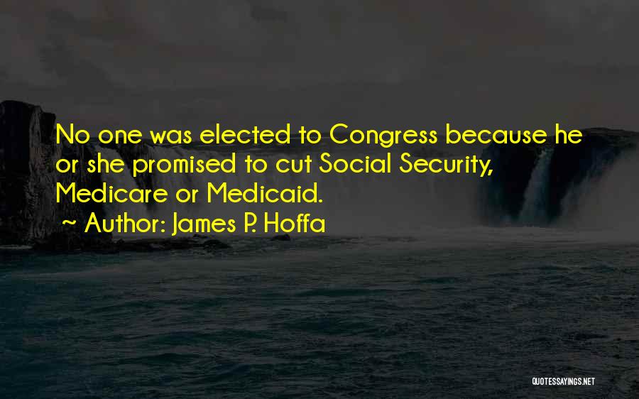 James P. Hoffa Quotes: No One Was Elected To Congress Because He Or She Promised To Cut Social Security, Medicare Or Medicaid.