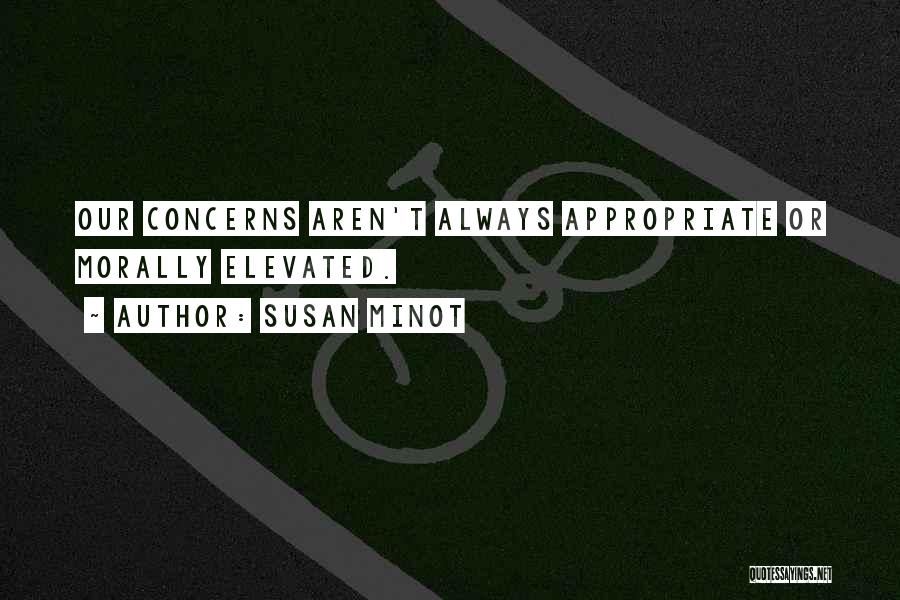 Susan Minot Quotes: Our Concerns Aren't Always Appropriate Or Morally Elevated.