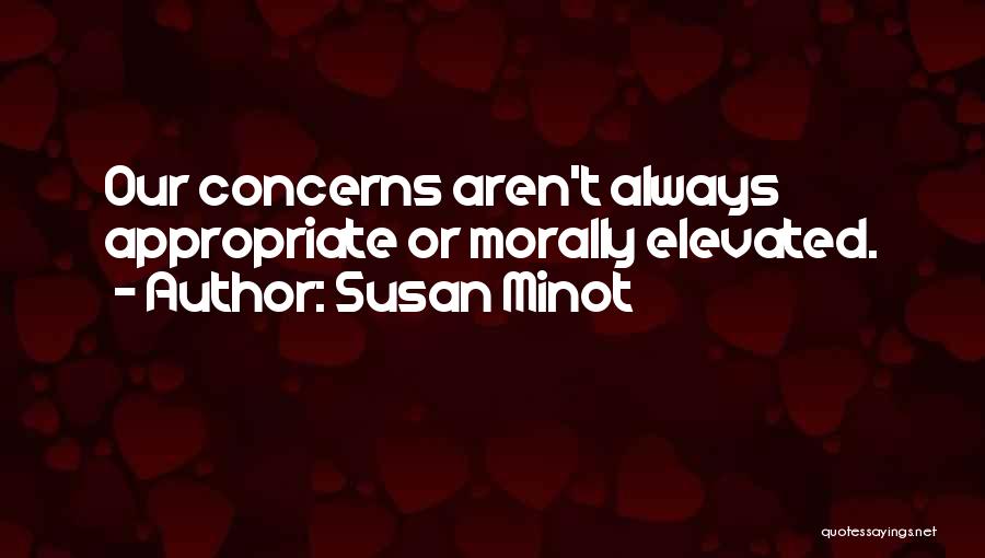 Susan Minot Quotes: Our Concerns Aren't Always Appropriate Or Morally Elevated.