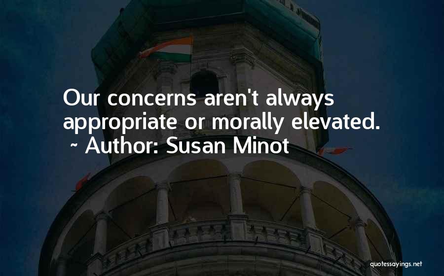 Susan Minot Quotes: Our Concerns Aren't Always Appropriate Or Morally Elevated.