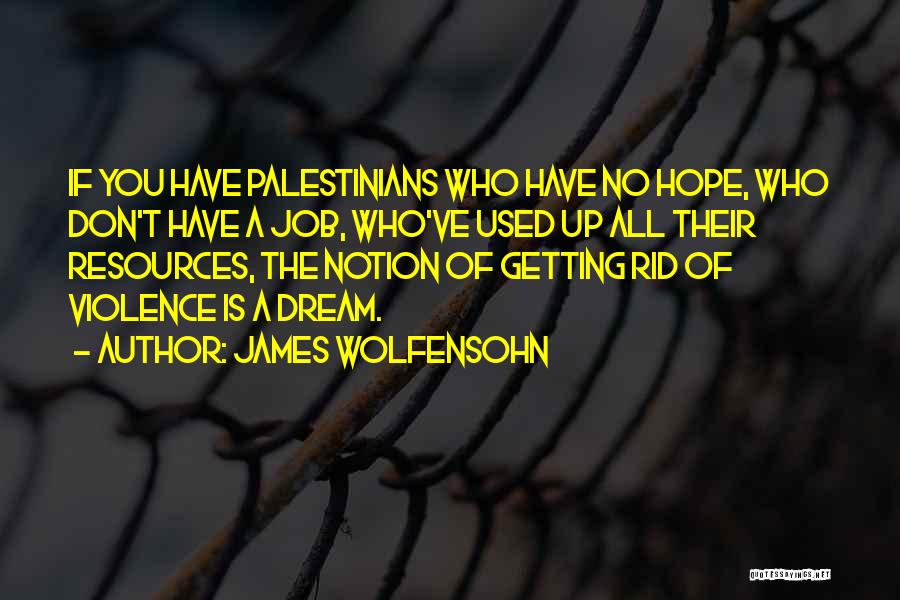 James Wolfensohn Quotes: If You Have Palestinians Who Have No Hope, Who Don't Have A Job, Who've Used Up All Their Resources, The