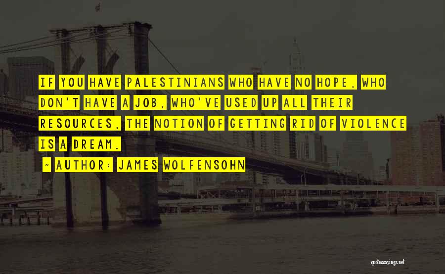 James Wolfensohn Quotes: If You Have Palestinians Who Have No Hope, Who Don't Have A Job, Who've Used Up All Their Resources, The
