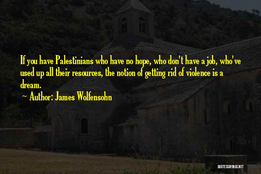 James Wolfensohn Quotes: If You Have Palestinians Who Have No Hope, Who Don't Have A Job, Who've Used Up All Their Resources, The