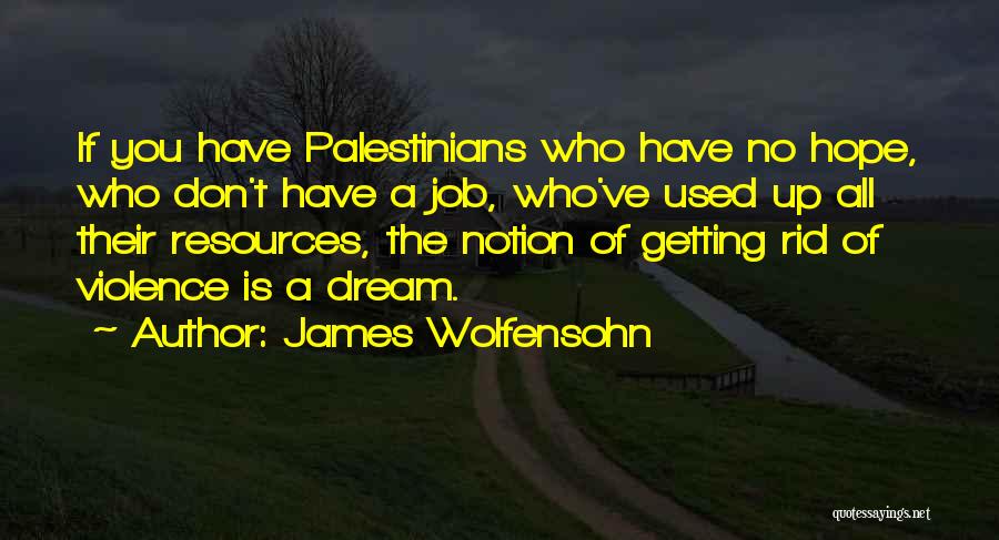 James Wolfensohn Quotes: If You Have Palestinians Who Have No Hope, Who Don't Have A Job, Who've Used Up All Their Resources, The