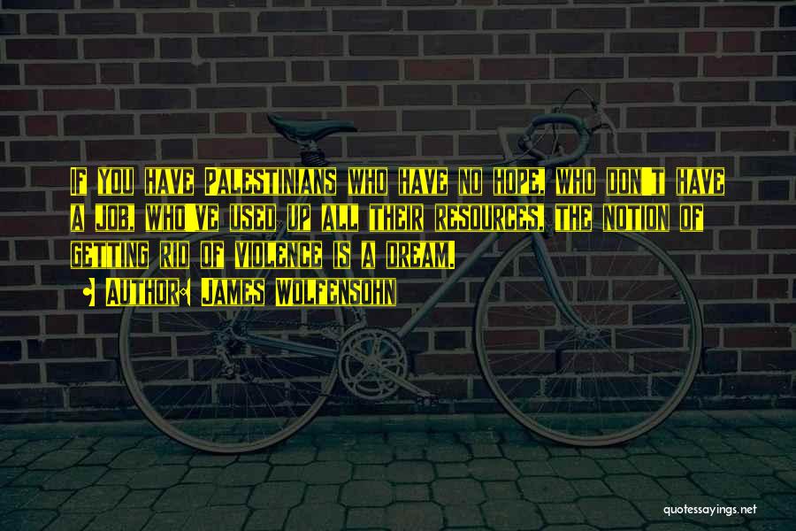 James Wolfensohn Quotes: If You Have Palestinians Who Have No Hope, Who Don't Have A Job, Who've Used Up All Their Resources, The