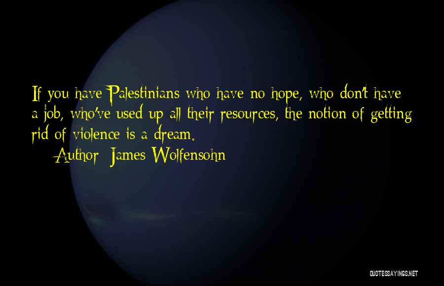 James Wolfensohn Quotes: If You Have Palestinians Who Have No Hope, Who Don't Have A Job, Who've Used Up All Their Resources, The
