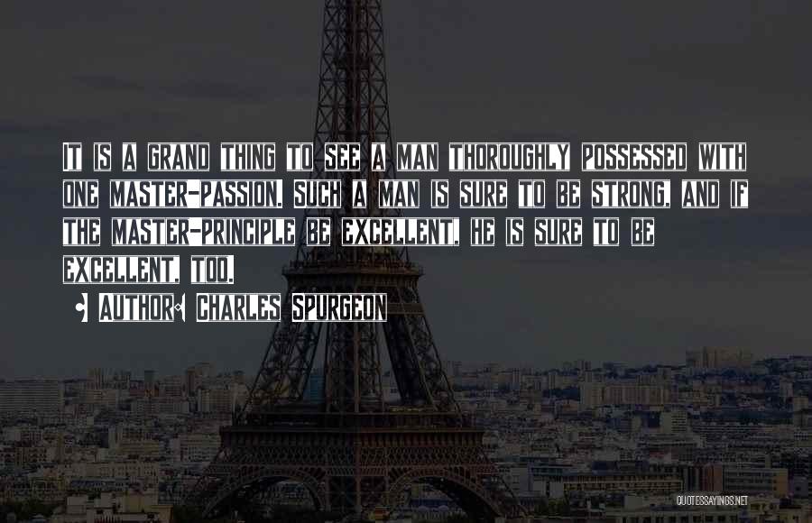 Charles Spurgeon Quotes: It Is A Grand Thing To See A Man Thoroughly Possessed With One Master-passion. Such A Man Is Sure To