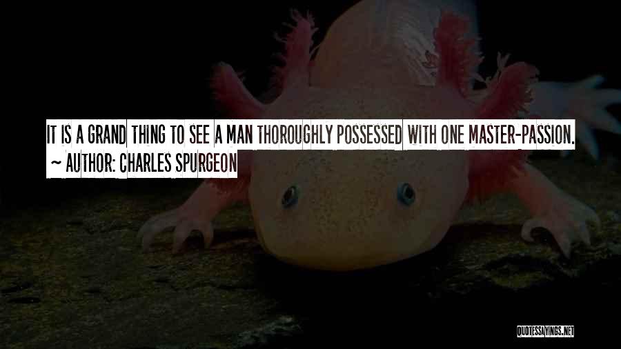 Charles Spurgeon Quotes: It Is A Grand Thing To See A Man Thoroughly Possessed With One Master-passion. Such A Man Is Sure To