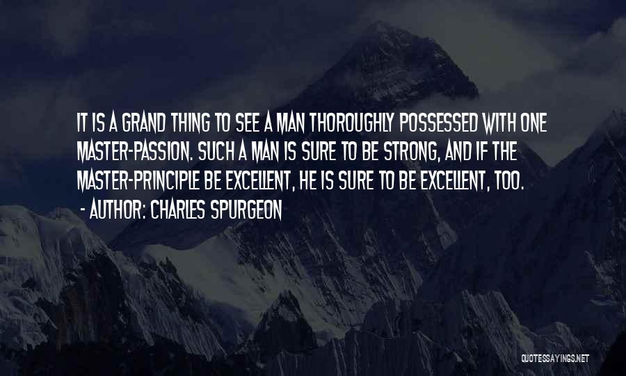 Charles Spurgeon Quotes: It Is A Grand Thing To See A Man Thoroughly Possessed With One Master-passion. Such A Man Is Sure To