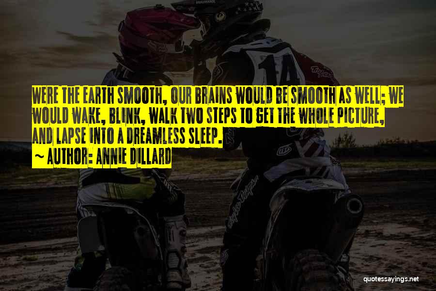 Annie Dillard Quotes: Were The Earth Smooth, Our Brains Would Be Smooth As Well; We Would Wake, Blink, Walk Two Steps To Get