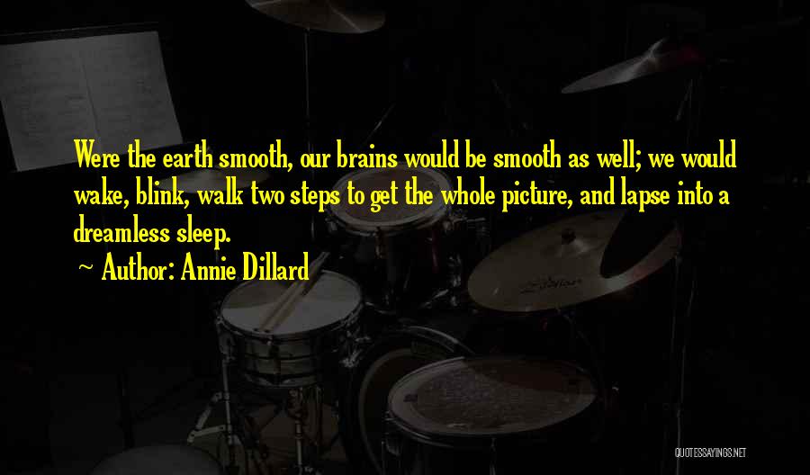 Annie Dillard Quotes: Were The Earth Smooth, Our Brains Would Be Smooth As Well; We Would Wake, Blink, Walk Two Steps To Get