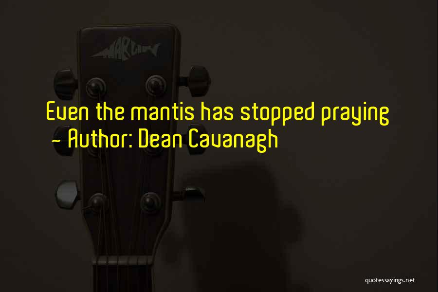 Dean Cavanagh Quotes: Even The Mantis Has Stopped Praying