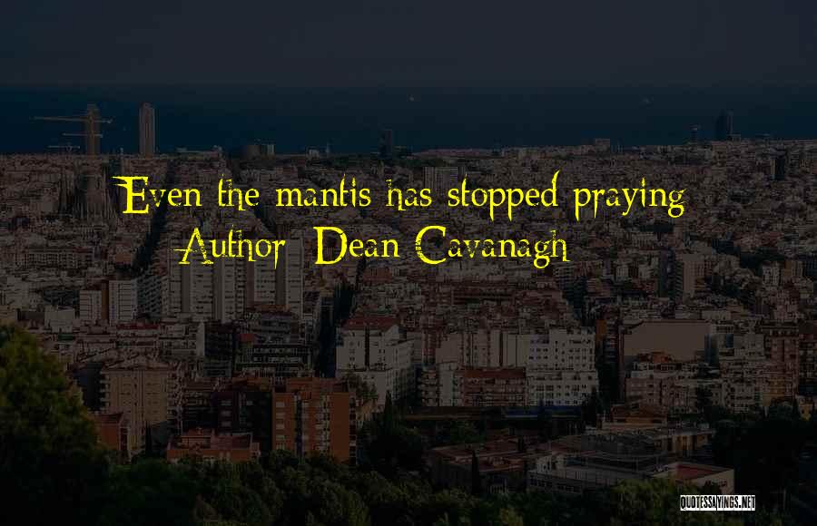 Dean Cavanagh Quotes: Even The Mantis Has Stopped Praying