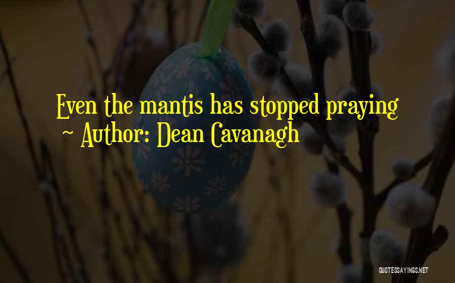 Dean Cavanagh Quotes: Even The Mantis Has Stopped Praying