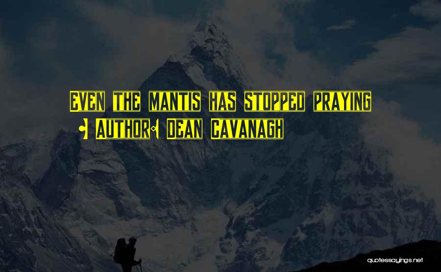 Dean Cavanagh Quotes: Even The Mantis Has Stopped Praying