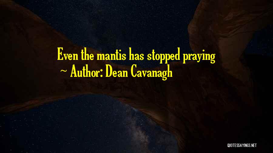 Dean Cavanagh Quotes: Even The Mantis Has Stopped Praying