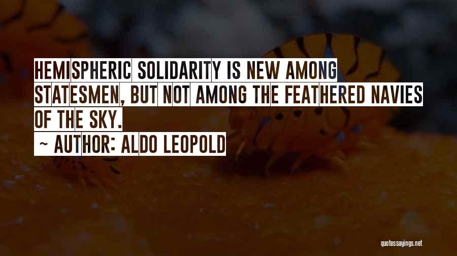 Aldo Leopold Quotes: Hemispheric Solidarity Is New Among Statesmen, But Not Among The Feathered Navies Of The Sky.