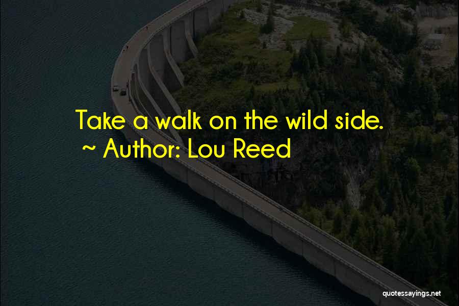Lou Reed Quotes: Take A Walk On The Wild Side.