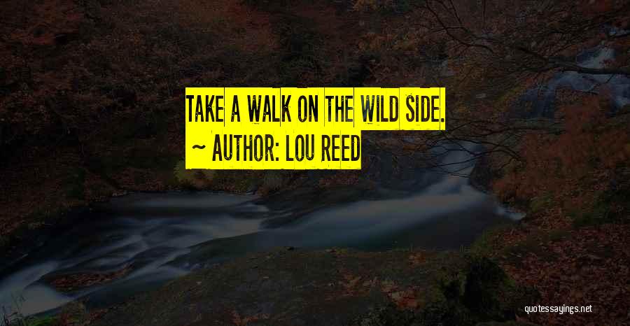 Lou Reed Quotes: Take A Walk On The Wild Side.