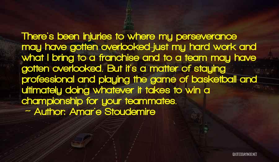 Amar'e Stoudemire Quotes: There's Been Injuries To Where My Perseverance May Have Gotten Overlooked-just My Hard Work And What I Bring To A