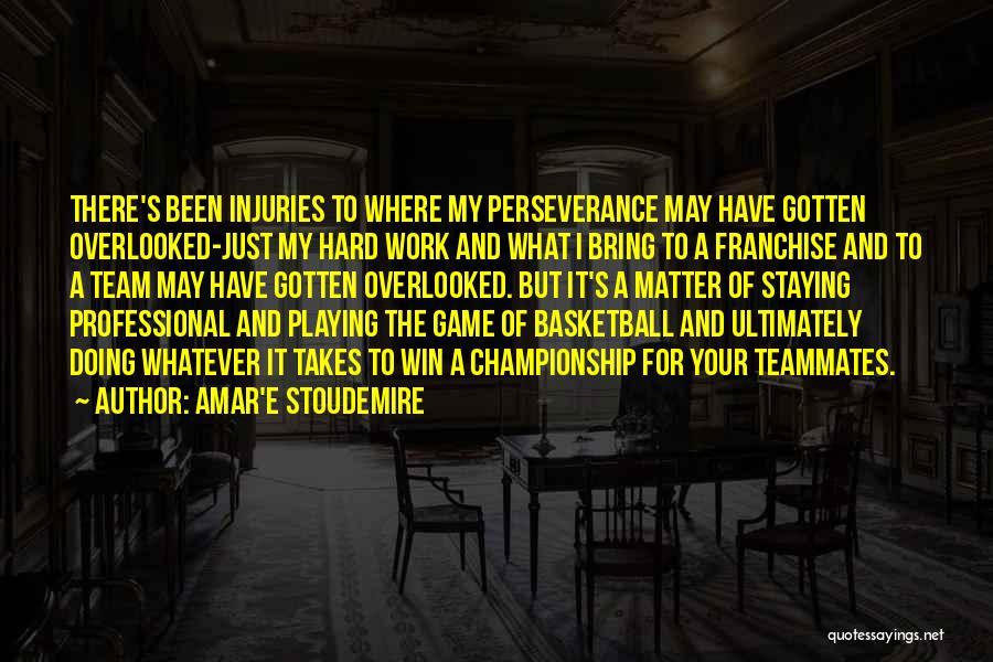 Amar'e Stoudemire Quotes: There's Been Injuries To Where My Perseverance May Have Gotten Overlooked-just My Hard Work And What I Bring To A