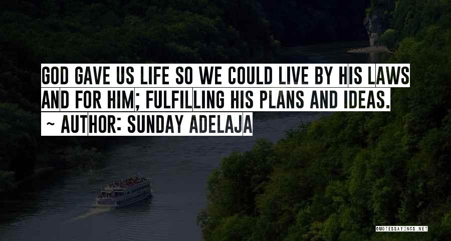 Sunday Adelaja Quotes: God Gave Us Life So We Could Live By His Laws And For Him; Fulfilling His Plans And Ideas.