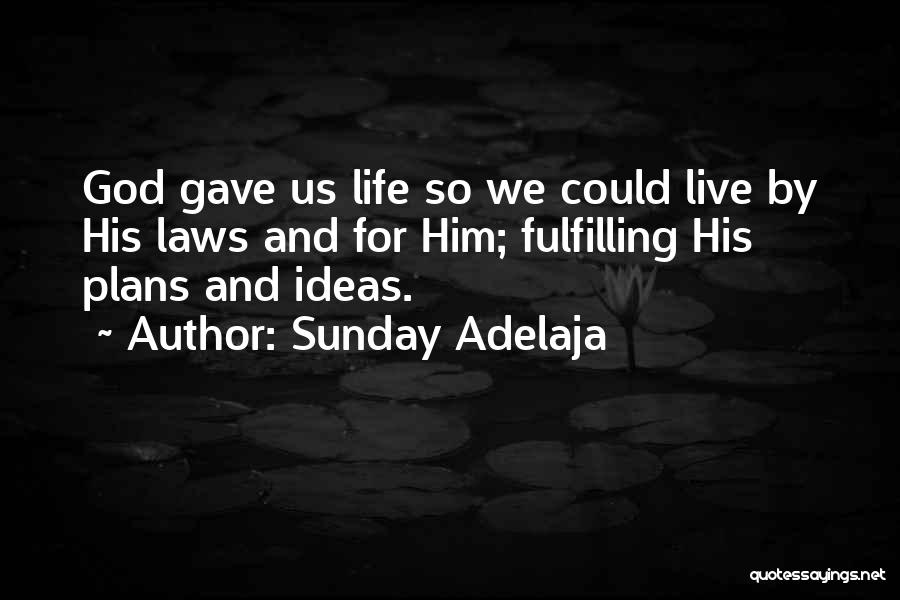 Sunday Adelaja Quotes: God Gave Us Life So We Could Live By His Laws And For Him; Fulfilling His Plans And Ideas.
