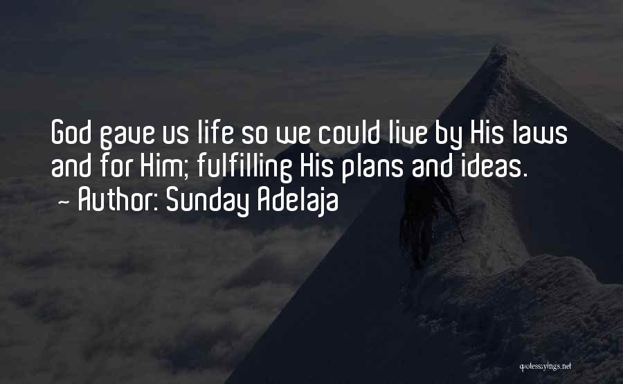 Sunday Adelaja Quotes: God Gave Us Life So We Could Live By His Laws And For Him; Fulfilling His Plans And Ideas.