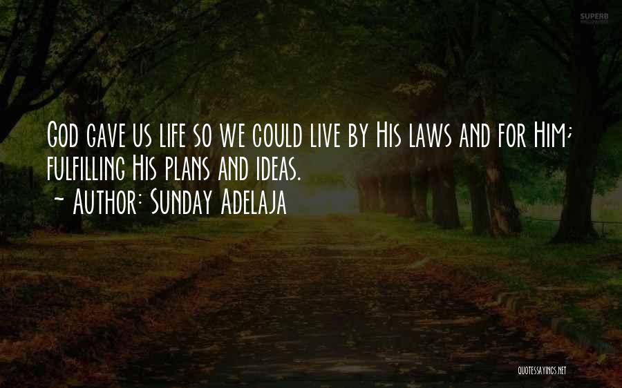 Sunday Adelaja Quotes: God Gave Us Life So We Could Live By His Laws And For Him; Fulfilling His Plans And Ideas.