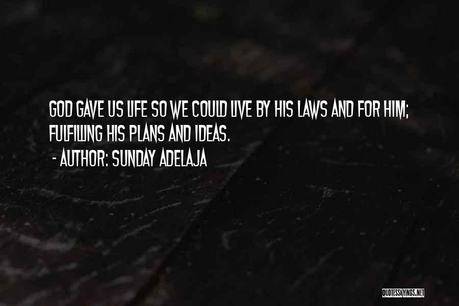 Sunday Adelaja Quotes: God Gave Us Life So We Could Live By His Laws And For Him; Fulfilling His Plans And Ideas.