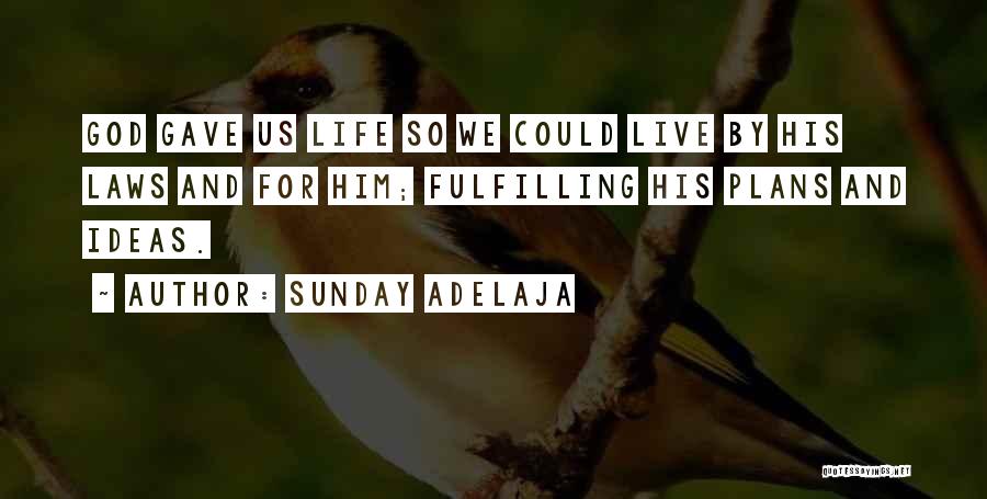 Sunday Adelaja Quotes: God Gave Us Life So We Could Live By His Laws And For Him; Fulfilling His Plans And Ideas.