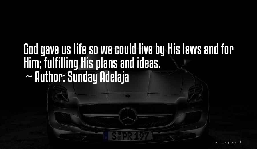 Sunday Adelaja Quotes: God Gave Us Life So We Could Live By His Laws And For Him; Fulfilling His Plans And Ideas.