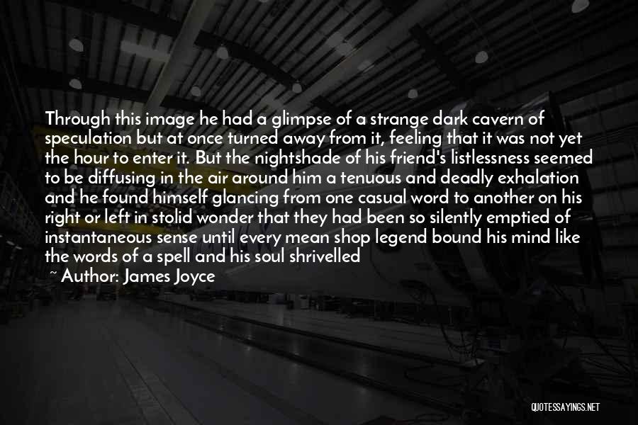 James Joyce Quotes: Through This Image He Had A Glimpse Of A Strange Dark Cavern Of Speculation But At Once Turned Away From