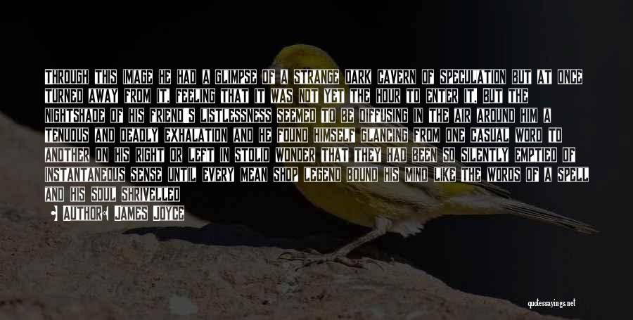 James Joyce Quotes: Through This Image He Had A Glimpse Of A Strange Dark Cavern Of Speculation But At Once Turned Away From