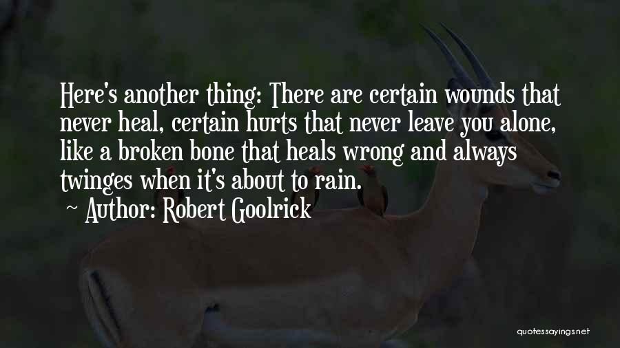 Robert Goolrick Quotes: Here's Another Thing: There Are Certain Wounds That Never Heal, Certain Hurts That Never Leave You Alone, Like A Broken