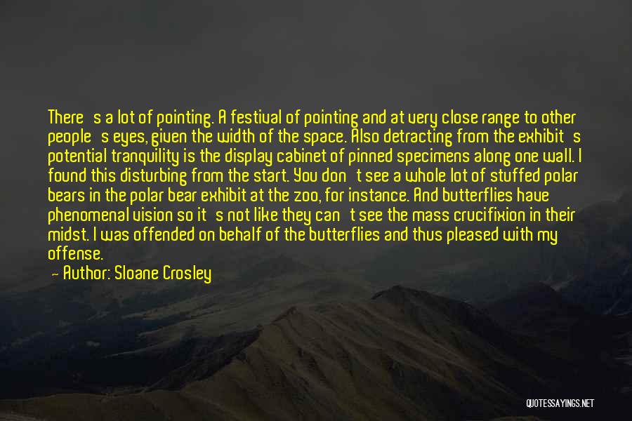 Sloane Crosley Quotes: There's A Lot Of Pointing. A Festival Of Pointing And At Very Close Range To Other People's Eyes, Given The