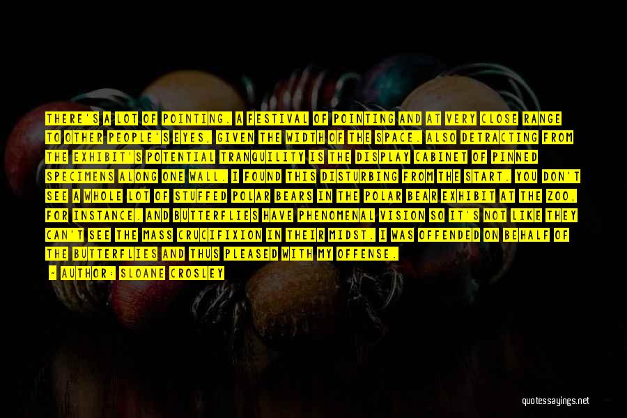 Sloane Crosley Quotes: There's A Lot Of Pointing. A Festival Of Pointing And At Very Close Range To Other People's Eyes, Given The