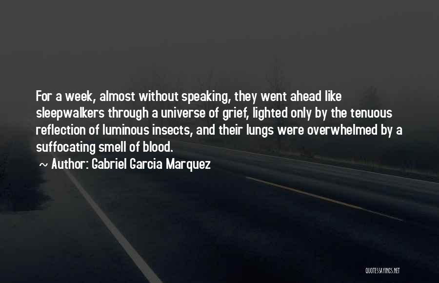Gabriel Garcia Marquez Quotes: For A Week, Almost Without Speaking, They Went Ahead Like Sleepwalkers Through A Universe Of Grief, Lighted Only By The