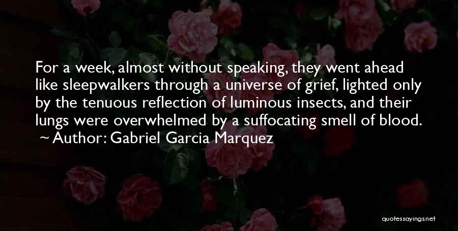 Gabriel Garcia Marquez Quotes: For A Week, Almost Without Speaking, They Went Ahead Like Sleepwalkers Through A Universe Of Grief, Lighted Only By The