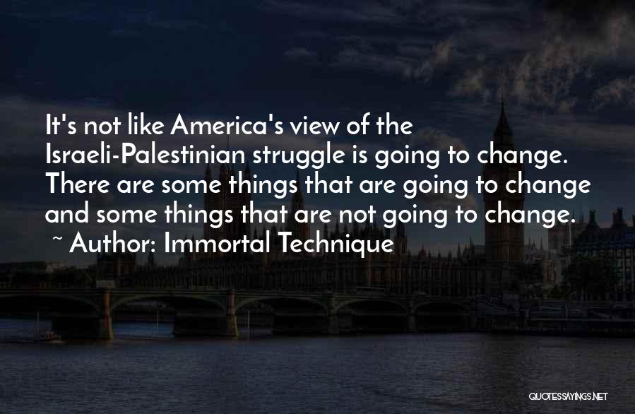 Immortal Technique Quotes: It's Not Like America's View Of The Israeli-palestinian Struggle Is Going To Change. There Are Some Things That Are Going