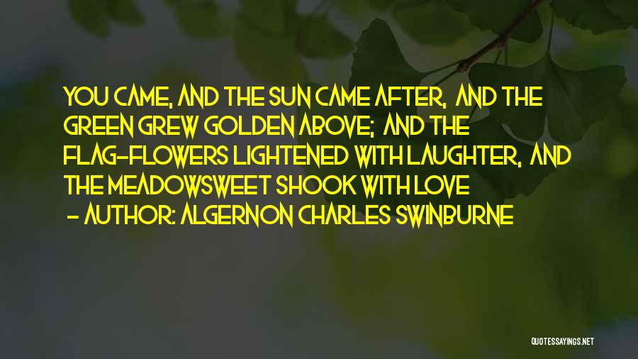 Algernon Charles Swinburne Quotes: You Came, And The Sun Came After, And The Green Grew Golden Above; And The Flag-flowers Lightened With Laughter, And