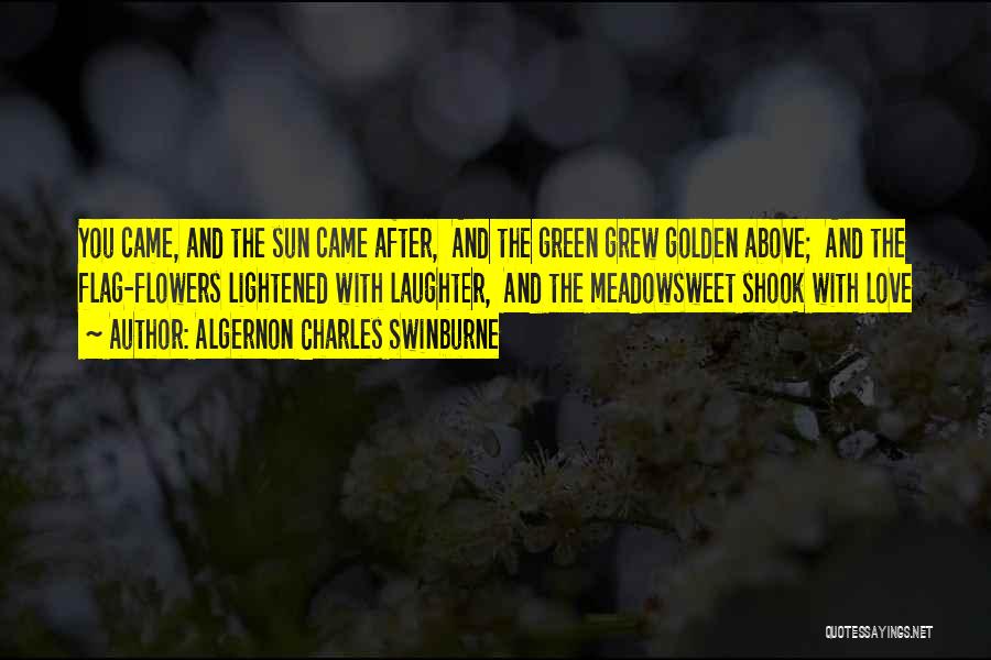 Algernon Charles Swinburne Quotes: You Came, And The Sun Came After, And The Green Grew Golden Above; And The Flag-flowers Lightened With Laughter, And