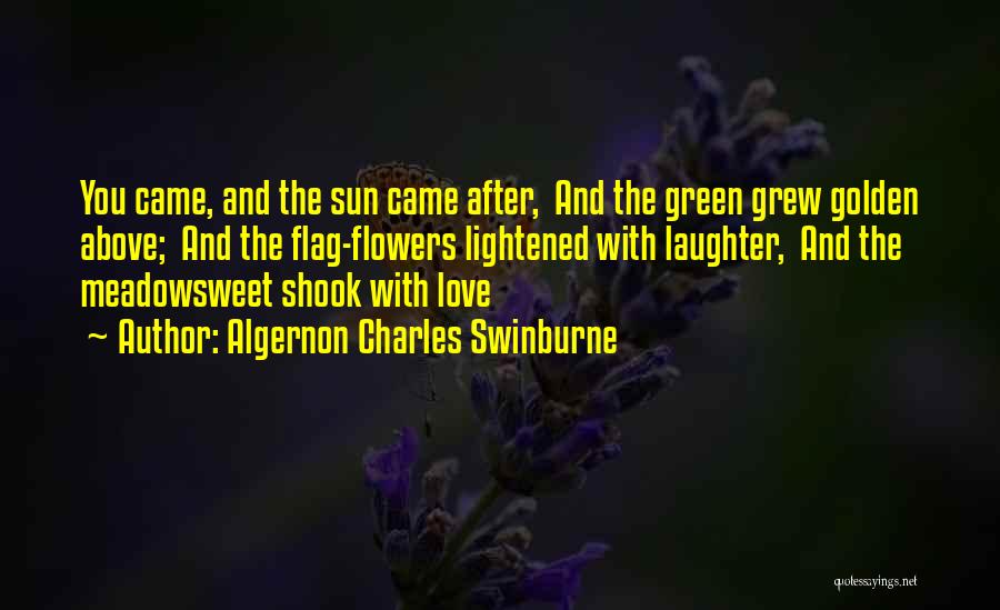 Algernon Charles Swinburne Quotes: You Came, And The Sun Came After, And The Green Grew Golden Above; And The Flag-flowers Lightened With Laughter, And