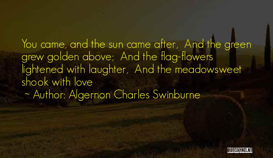 Algernon Charles Swinburne Quotes: You Came, And The Sun Came After, And The Green Grew Golden Above; And The Flag-flowers Lightened With Laughter, And